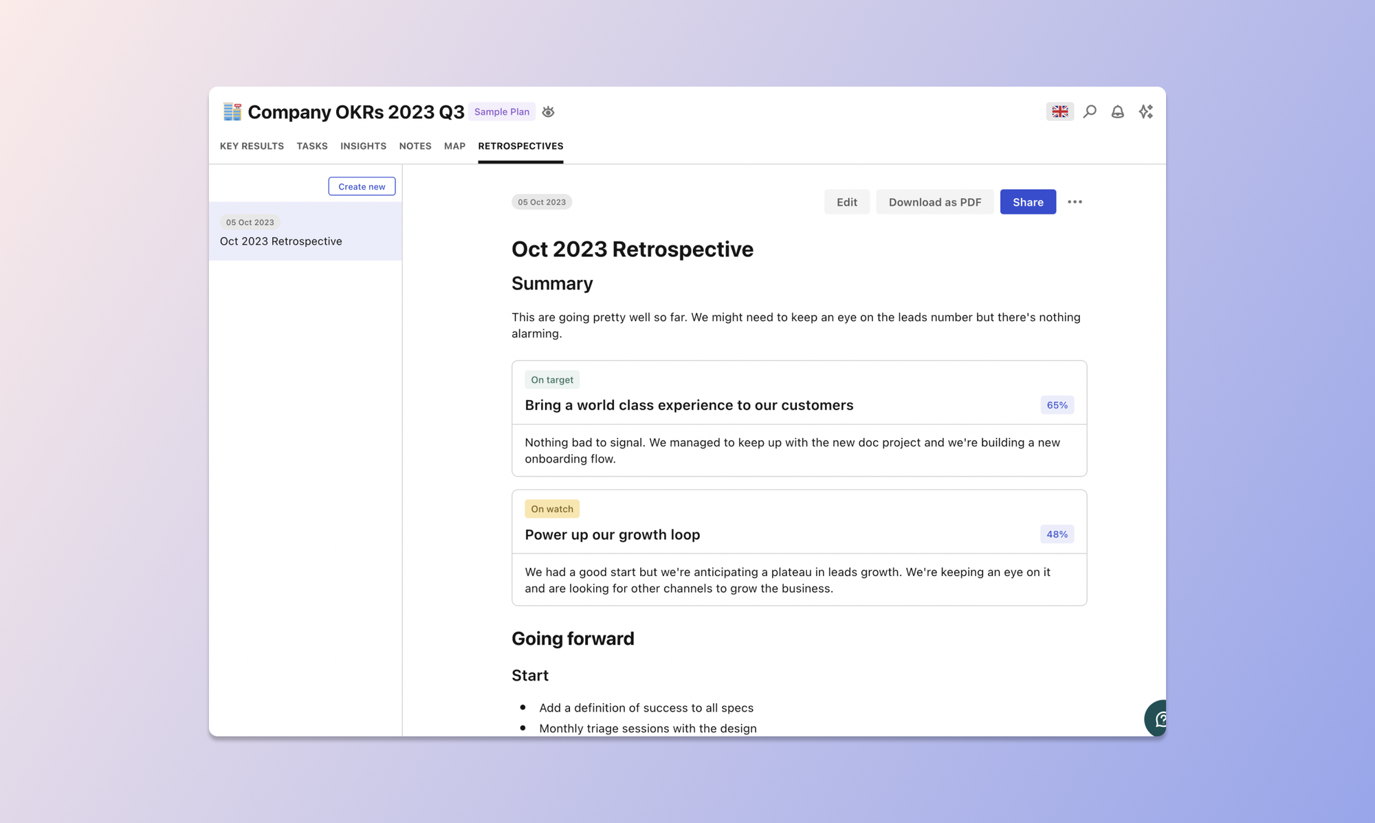 Introducing Retrospectives: Why reporting is a crucial part of the OKR process